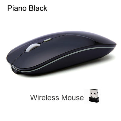 Cliry Rechargeable Optical Wireless Mouse Slient Button Ultra Thin Mini Optical Ultrathin USB 2.4G Mice for Computer Laptop PC