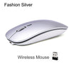 Cliry Rechargeable Optical Wireless Mouse Slient Button Ultra Thin Mini Optical Ultrathin USB 2.4G Mice for Computer Laptop PC