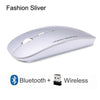 Cliry 2.4Ghz Wireless + Bluetooth Dual Mode 2 In 1 Cordless Mouse 1600 DPI Ultra-thin Ergonomic Portable Optical Mice computer