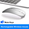 Do Dower Rechargeable Wireless Mouse Slient Button USB Mini Optical Ultrathin Mice With Charging Cable for Computer Laptop